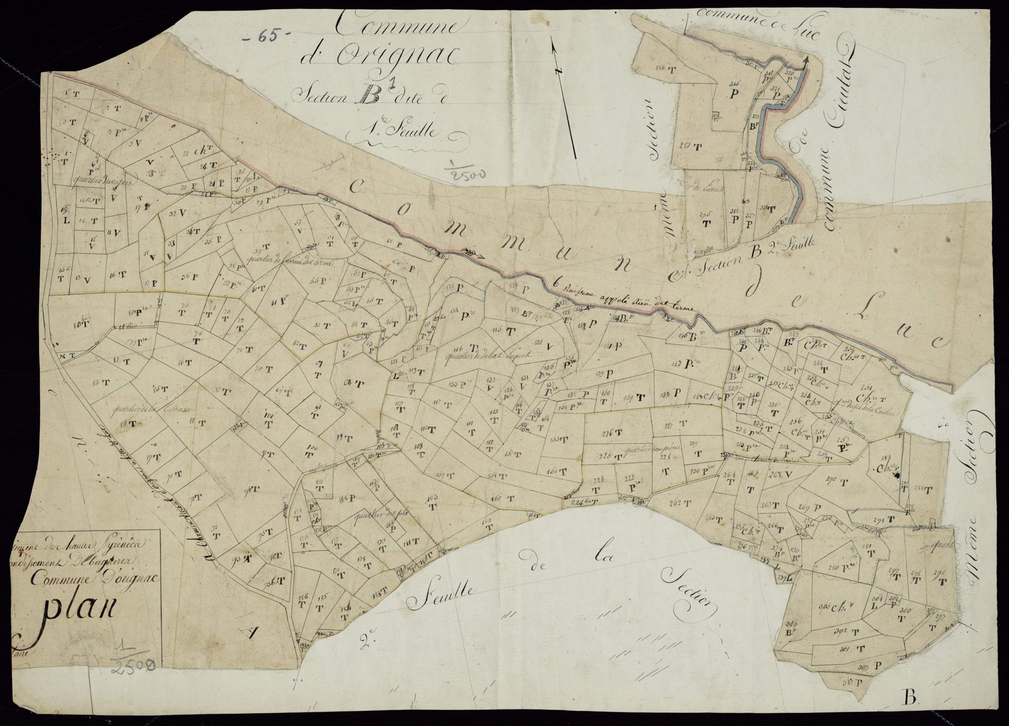 Orignac - Orignac.- Section B, 1re feuille