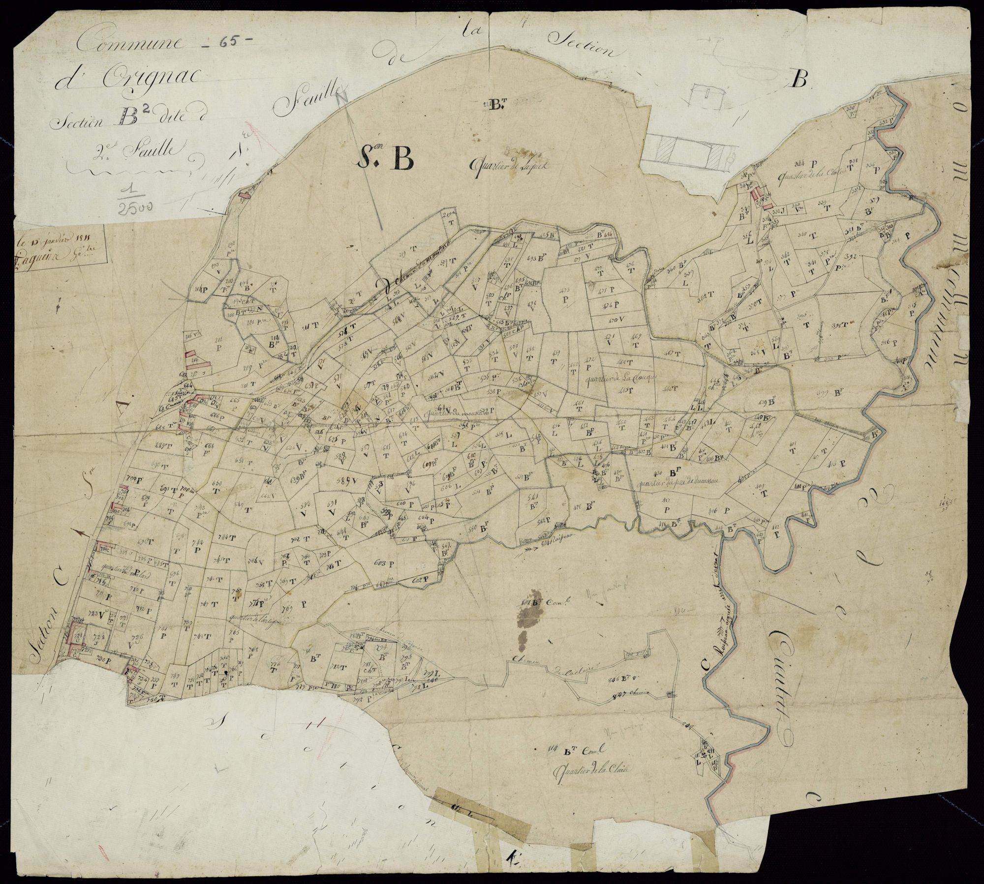 Orignac - Orignac.- Section B, 2e feuille