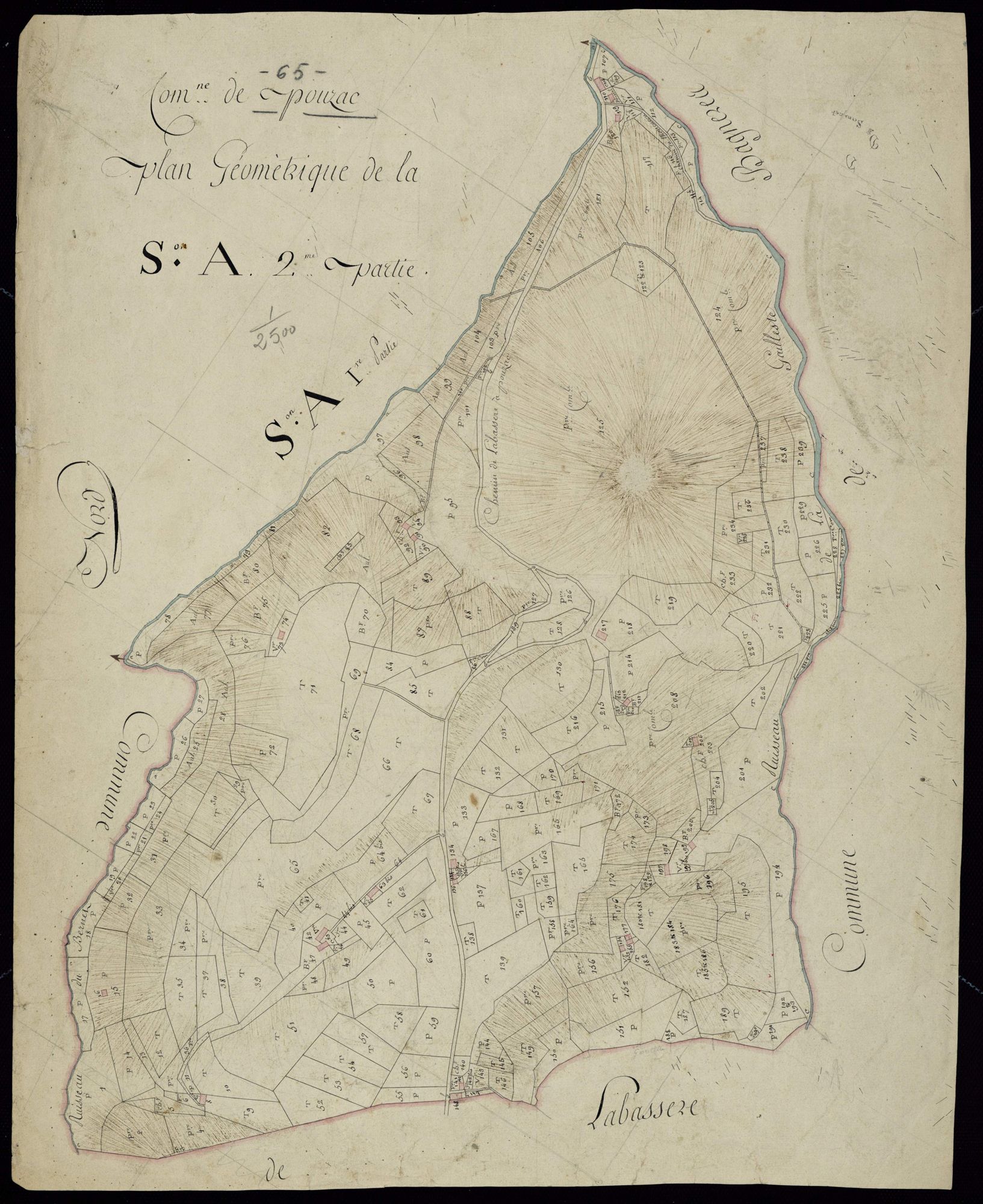 Pouzac - Pouzac.- Section A, 2e feuille.