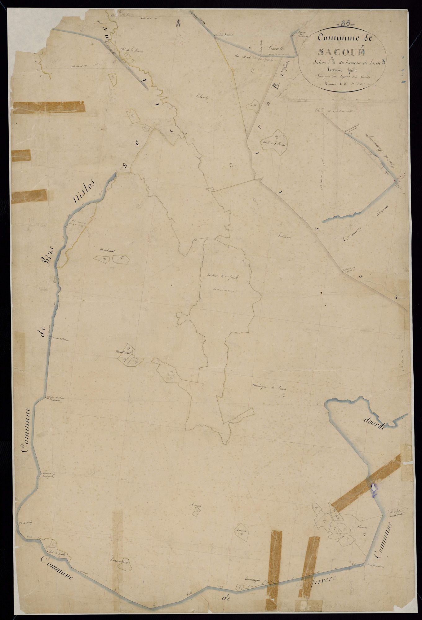 Sacoué - Sacoué.- Section A, 3e feuille