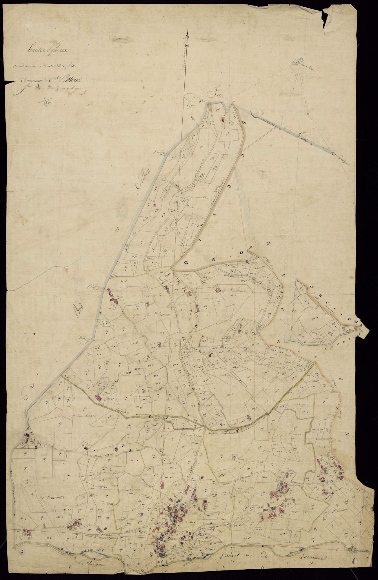 Saint-Pastous - Saint-Pastous.- Section A, feuille agr.