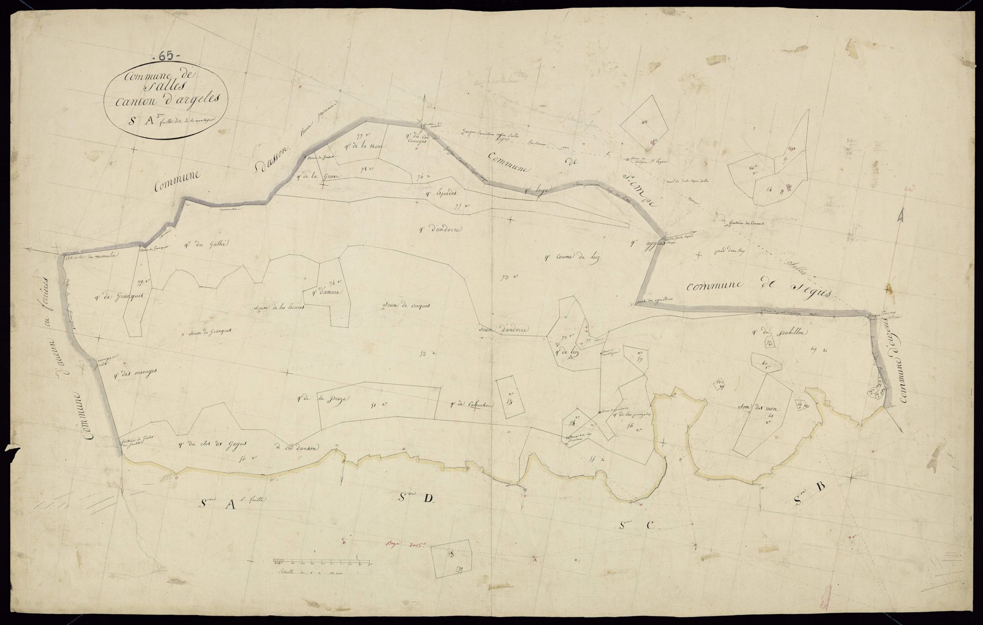 Salles - Salles-Argelès.- Section A, 2e feuille