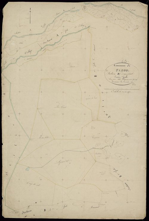 Sazos - Sazos.- Section B, 1re feuille
