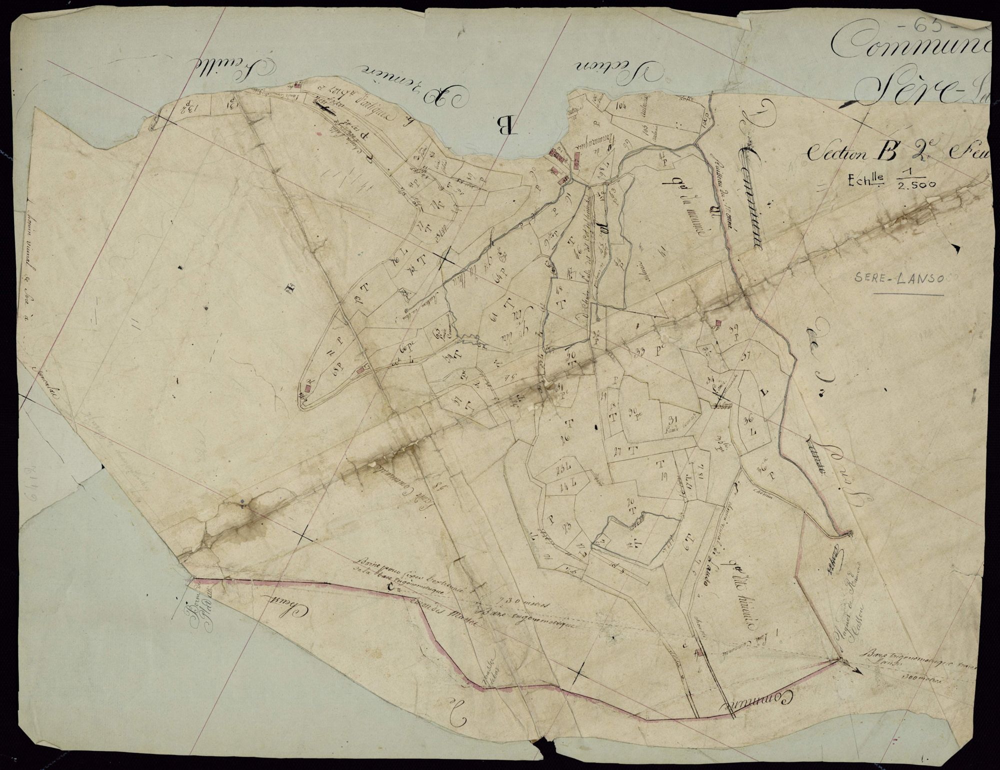 Sère-Lanso - Sère-Lanso.- Section B, 2e feuille
