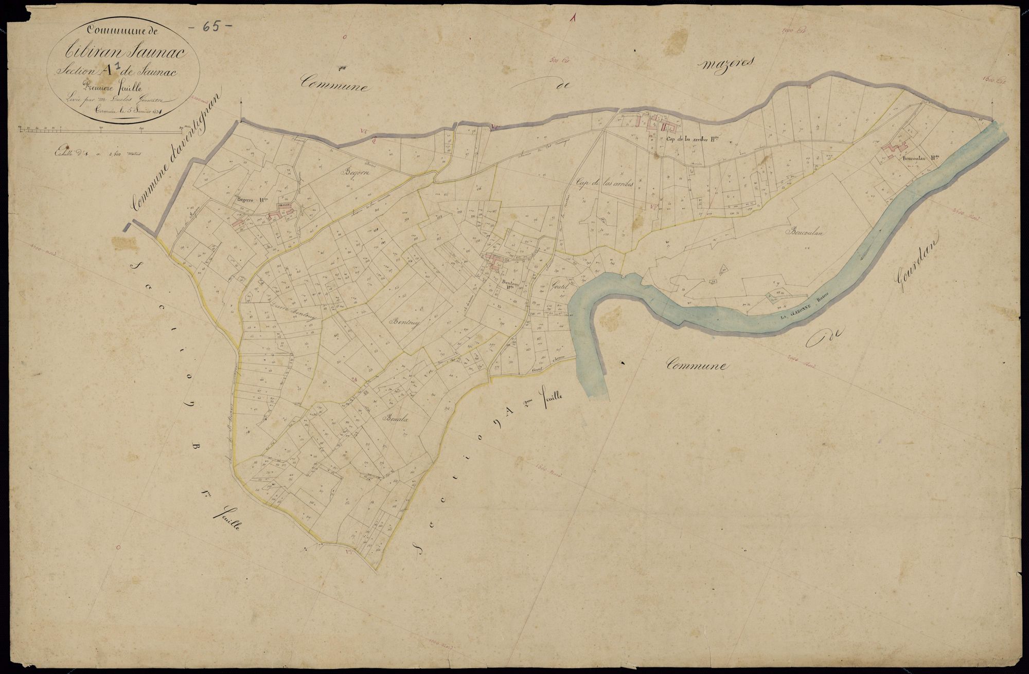 Tibiran-Jaunac - Tibiran-Jaunac.- Section A, 1re feuille