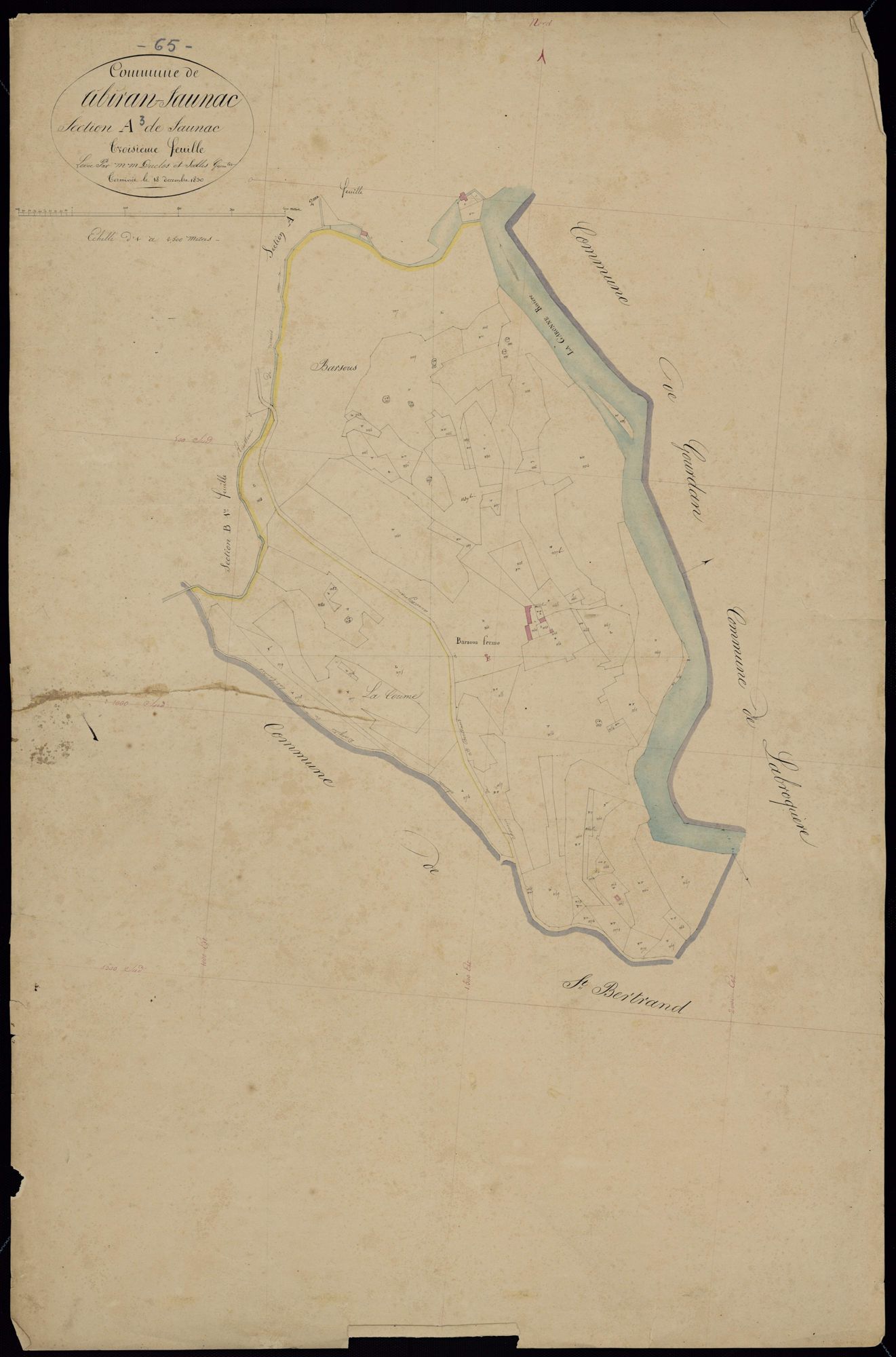 Tibiran-Jaunac - Tibiran-Jaunac.- Section A, 3e feuille