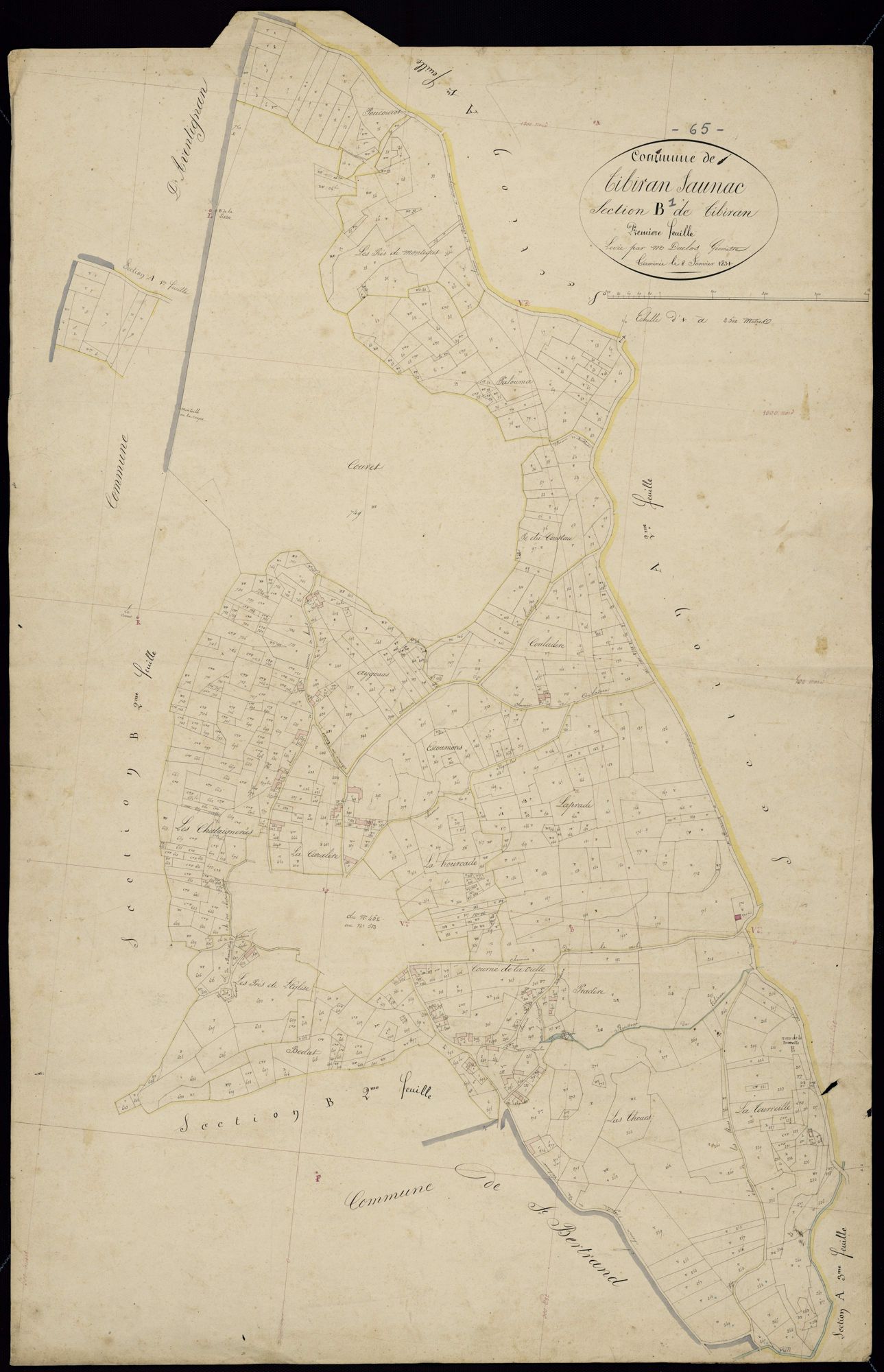 Tibiran-Jaunac - Tibiran-Jaunac.- Section B, 1re feuille
