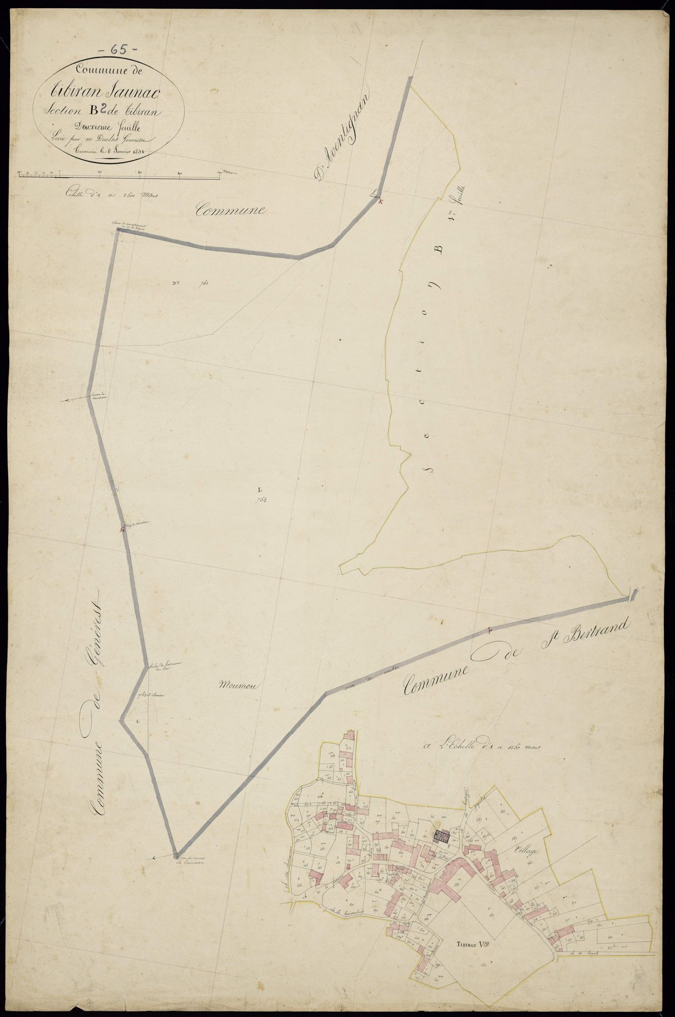 Tibiran-Jaunac - Tibiran-Jaunac.- Section B, 2e feuille
