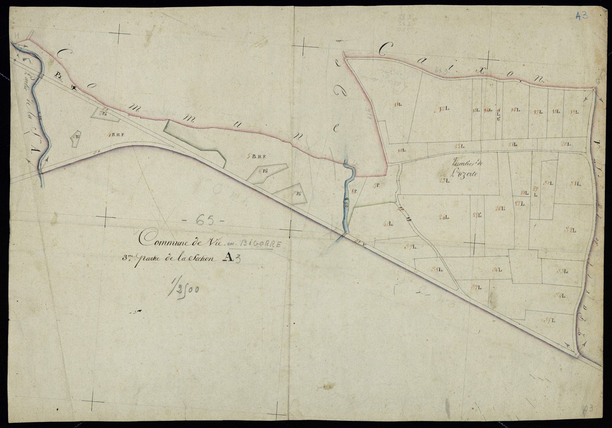 Vic-en-Bigorre - Vic-Bigorre.- Section A, 3e feuille
