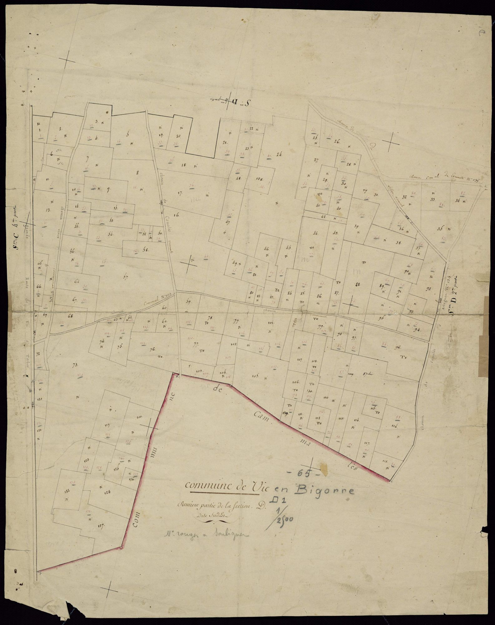 Vic-en-Bigorre - Vic-Bigorre.- Section D, 1re feuille