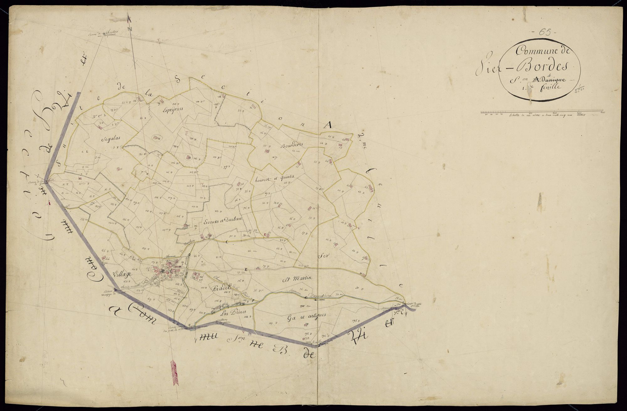 Vier-Bordes - Vier-Bordes.- Section D, 1re feuille