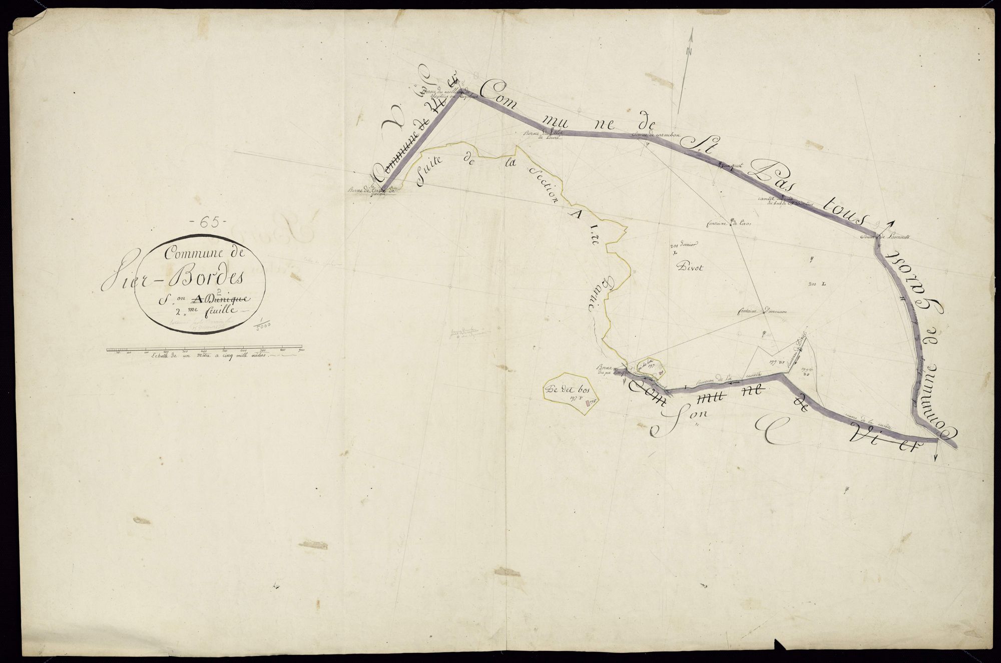 Vier-Bordes - Vier-Bordes.- Section D, 2e feuille