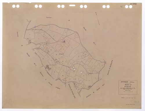Section E 2e feuille. Feuille dressée en 1819, révisée pour 1934. Edition à jour pour 1983.