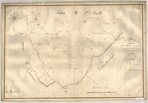 Section B dite de la Collonge, feuille n°2 (parcelles 164-342).
