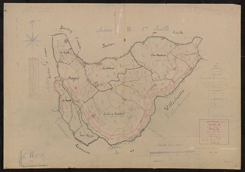Section B 2e feuille (ancienne section B 2e feuille). Plan révisé pour 1934.