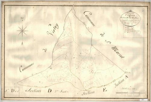 Section D dite des Molières, feuille n°1 (parcelles 1-86).