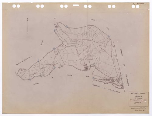 Section B 1ère feuille. Feuille dressée en 1819, révisée pour 1934. Edition à jour pour 1983.