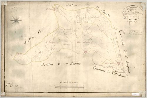 Section B dite de la Collonge, feuille n°1 (parcelles 1-163).