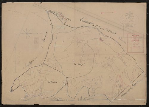 Section A dite de Montmeterme, 1ère feuille (ancienne section A 1ère feuille). Plan révisé pour 1934.