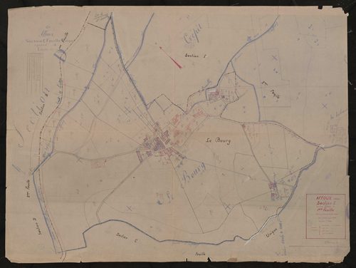 Section E, 1ère feuille (partie de l'ancienne feuille unique). Plan révisé pour 1934.
