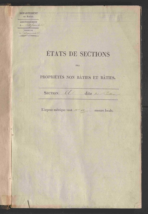 État de sections.