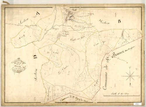 Section C dite du Bourg, feuille unique (parcelles 1-343).