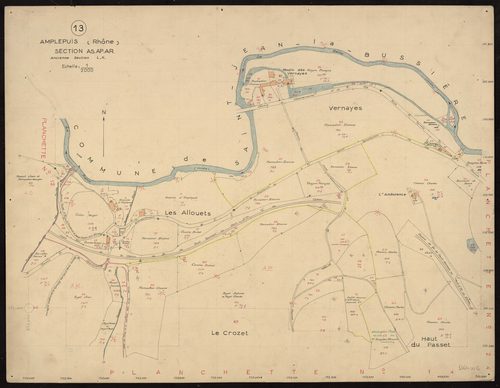 Sections AS, AP, AR (anciennes sections L et K) : planchette n°13.