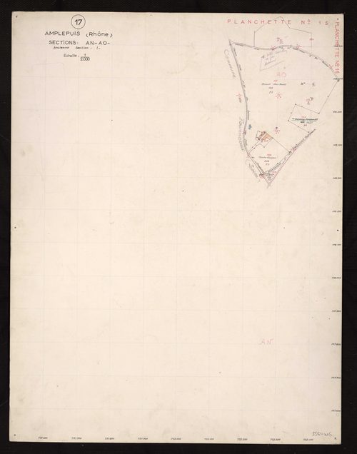 Sections AN, AO (ancienne section I) : planchette n°17.