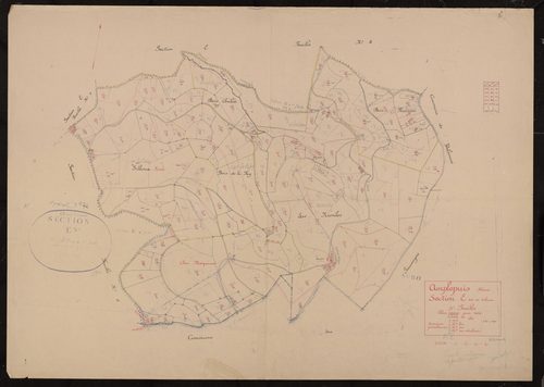 Section E dite de Silloux, 3e feuille. Plan rénové pour 1958.