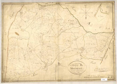 Section B dite de Montmenot, feuille n°1 (parcelles 1-436).
