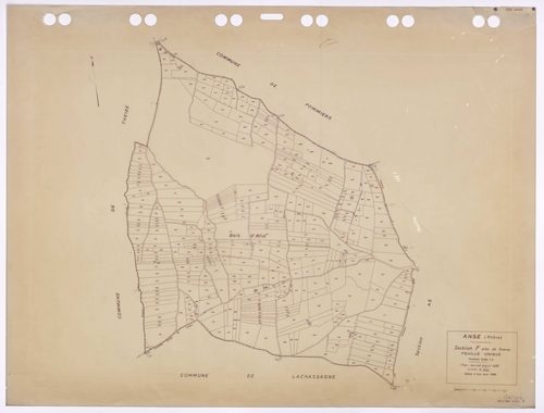 Section F dite de Graves, feuille unique (ancienne feuille n°2). Plan révisé pour 1936. Edition à jour pour 1986.