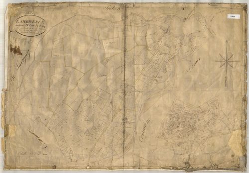Section B dite du Bourg, feuille unique (parcelles 1-834).