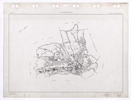Plans minutes de conservation (PMC) : tableau d'assemblage (TA). Cadastre remanié pour 1998.