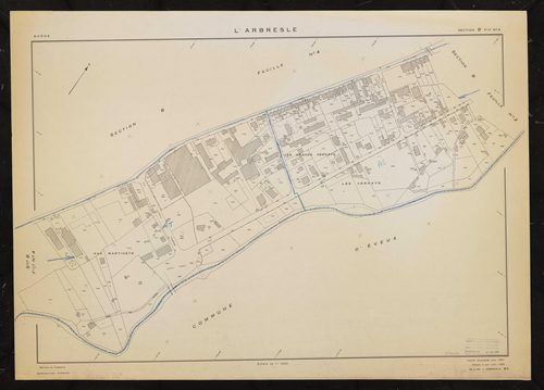 Section B : feuille n°3. Feuille renouvellée pour 1951. Edition à jour pour 1985. Reproduction conforme à la situation enregistrée sur le plan cadastral à la date du 31 mai 1990.