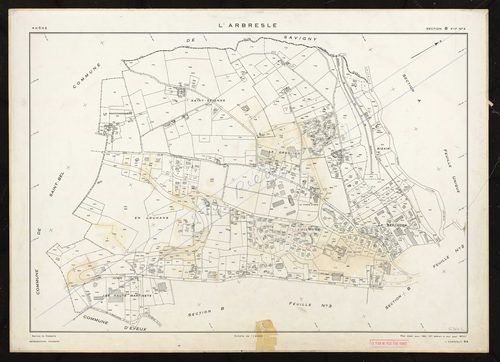 Section B : feuille n°4. Plan établi pour 1951. 2e édition à jour pour 1974.