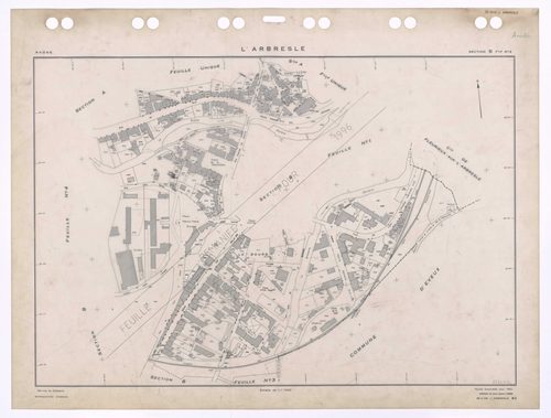 Section B : feuille n°2. Feuille renouvellée pour 1951. Edition à jour pour 1985. Feuille remaniée pour 1996.
