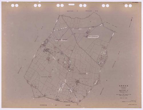 Section C 1ère feuille. Feuille dressée en 1829, révisée à jour pour 1934. Edition à jour pour 1983.