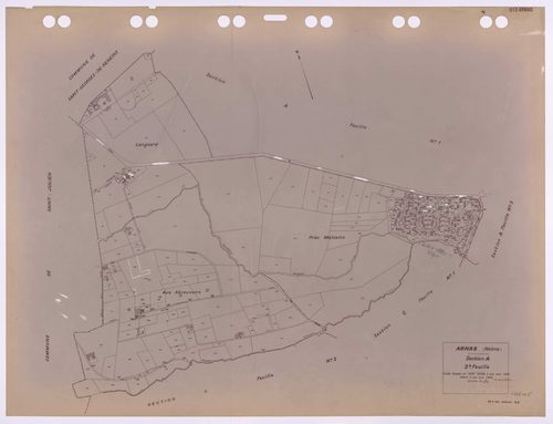Section A 2e feuille. Feuille dressée en 1829, révisée à jour pour 1934. Edition à jour pour 1983.