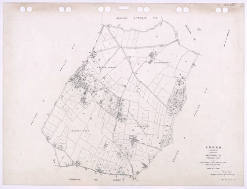Section C 1ère feuille. Feuille dressée en 1829, révisée à jour pour 1934. Edition à jour pour 1991.