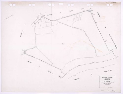 Section B 1ère feuille. Feuille dressée en 1829, révisée à jour pour 1934. Edition à jour pour 1991.