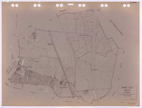 Section A 3e feuille. Feuille dressée en 1829, révisée à jour pour 1934. Edition à jour pour 1983.