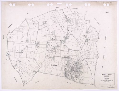 Section C 2e feuille. Feuille dressée en 1829, révisée à jour pour 1934. Edition à jour pour 1991.