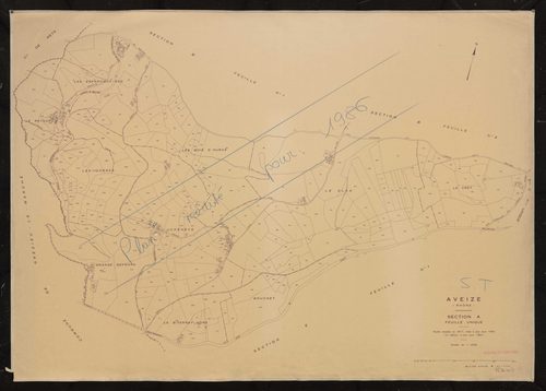 Section A dite du Glas feuille unique. Feuille dressée en 1817, mise à jour pour 1955. 2e édition à jour pour 1982. Rééditée pour 1986.