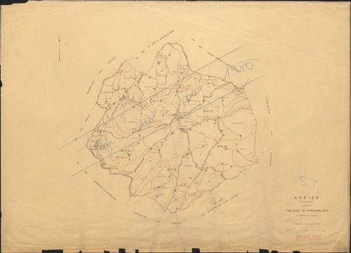 Tableau d'assemblage (TA). Révisé pour 1955. Plan réédité pour 1986.