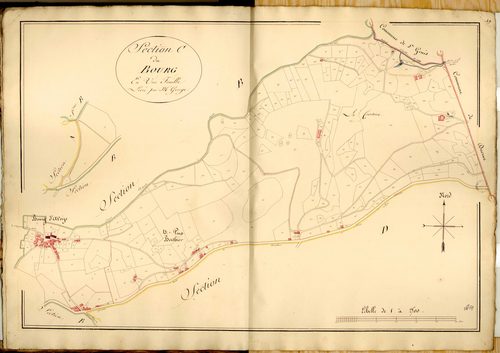 Section C dite du Bourg, feuille unique (parcelles 1-345).