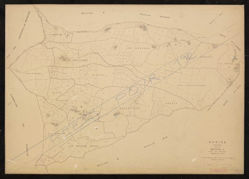 Section E feuille n°1. Feuille dressée en 1817, mise à jour pour 1955. Rééditée pour 1982.