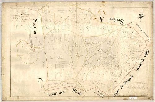 Section B dite du Bourg, feuille unique (parcelles 1-295).