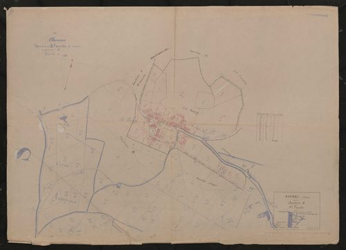 Section A 3e feuille (partie de l'ancienne 2e feuille de la section A et partie de l'ancienne feuille unique de la section B). Plan révisé pour 1934.