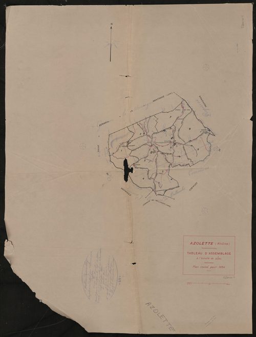 Tableau d'assemblage (TA). Plan révisé pour 1934.