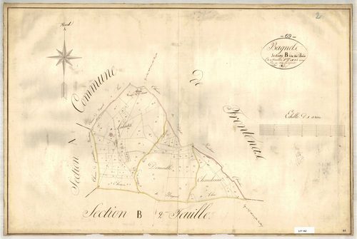 Section B dite des Bois, feuille n°1 (parcelles 1-80).